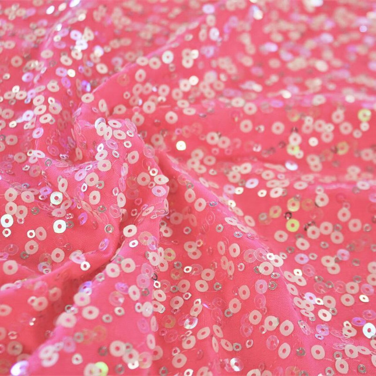 1 Yard Darling Spandex Sequin Fabric 2-Way Stretch Embroidered Polyester Blend 46/47 Width
